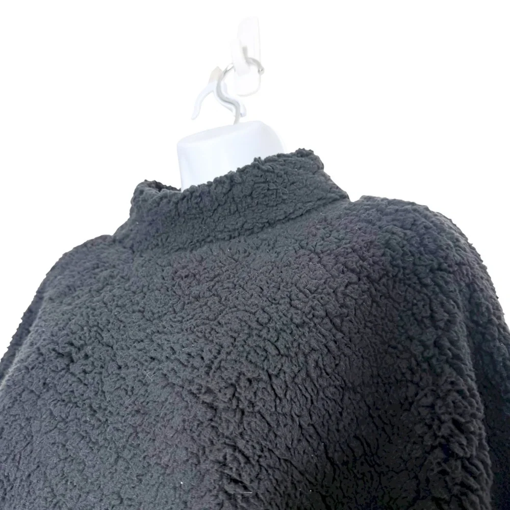 Nanette Lepore Black‎ Teddy Faux Shearling Cozy Pullover Sweater Size M